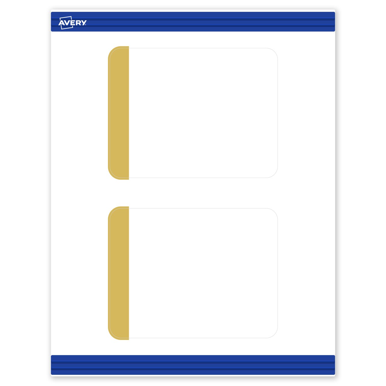 Avery Printable Rectangle Postcards with Rounded Corners, Gold-Dipped Edge, 4.25" x 5.5", Matte White Rectangle Postcards with Rounded Corners, Laser/Inkjet, 20ct, Great for Postcards